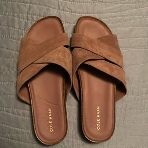 💕 Cole Haan pale pink suede slide sandals 7B *run small*
